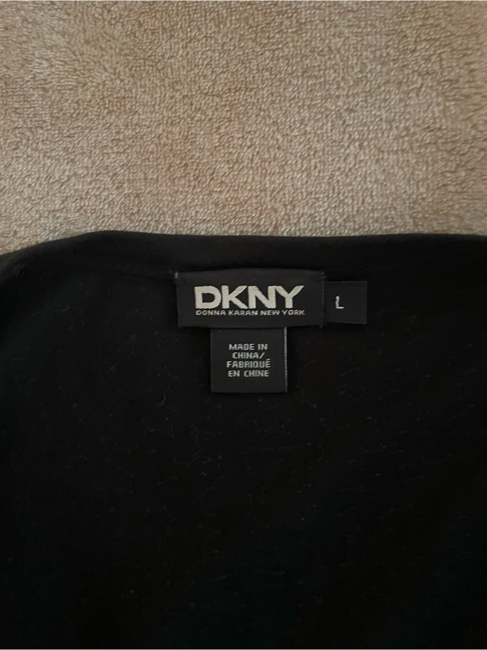 Women’s DKNY Black Sequin Long Sleeve MINI Dress size Large - Picture 4 of 7
